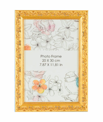Golden carved picture frame with patina