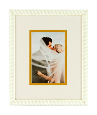 White frame with double matboard