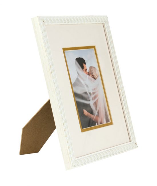 White frame with double matboard
