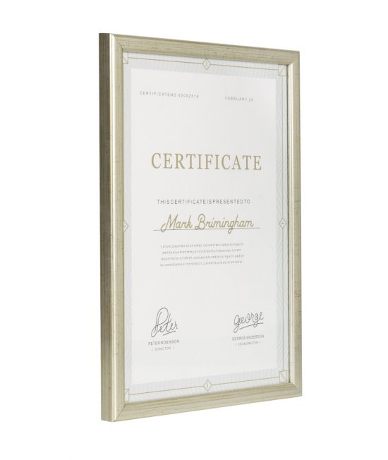 A4 silver classic quality frame side