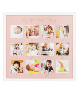 baby frame my first year pink
