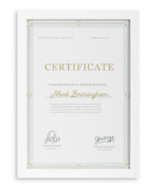 white wood certificate frame