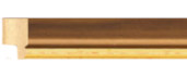 Thin walnut frame with gold bevel frame piece