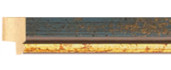 Λεπτή μπλε κορνίζα με χρυσή ρίγα frame piece